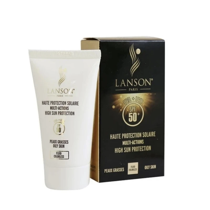 کرم ضد آفتاب بی رنگ لانسون spf 50 مدل مولتی اکشن محافظ uvb; uva